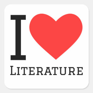 Sticker Carré J'aime la littérature