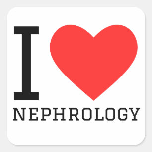 Sticker Carré J'aime la néphrologie