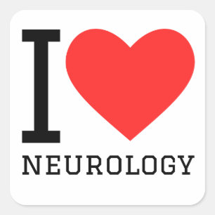 Sticker Carré J'aime la neurologie