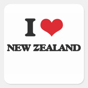 Sticker Carré J'aime la Nouvelle-Zélande