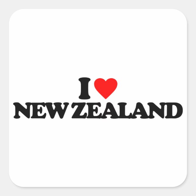 STICKER CARRÉ J'AIME LA NOUVELLE-ZÉLANDE (Devant)