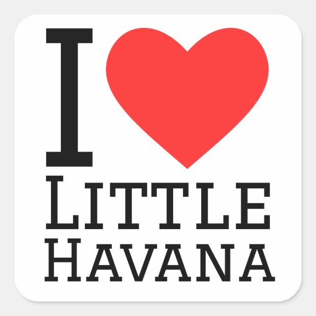 Sticker Carré J'aime la petite Havane (Devant)