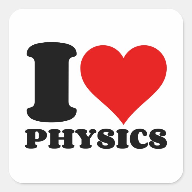 STICKER CARRÉ J'AIME LA PHYSIQUE (Devant)