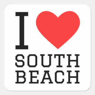 Sticker Carré J'aime la plage sud