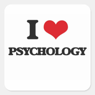 Sticker Carré J'aime la psychologie