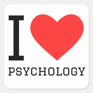 Sticker Carré J'aime la psychologie