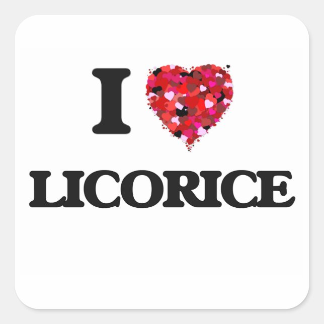 Sticker Carré J'aime la réglisse (Devant)