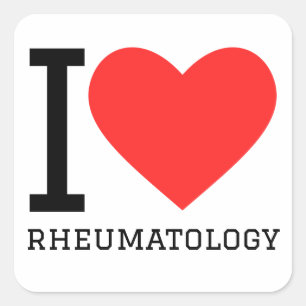 Sticker Carré J'aime la rhumatologie