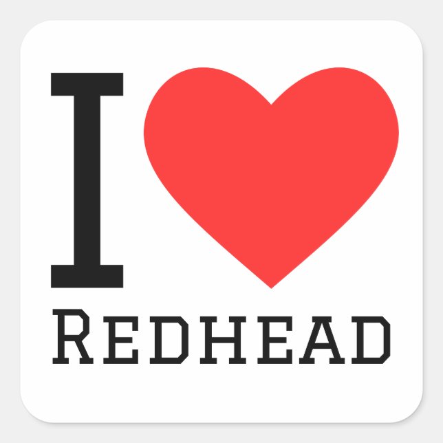 Sticker Carré J'aime la rousse (Devant)