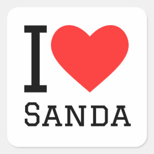 Sticker Carré J'aime la sanda