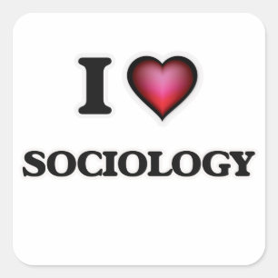 Sticker Carré J'aime la sociologie