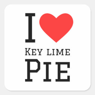 Sticker Carré J'aime la tarte à la citron