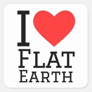 Sticker Carré J'aime la terre plate