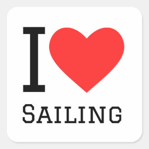 Sticker Carré J'aime la voile