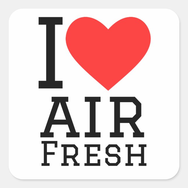 Sticker Carré J'aime l'air frais (Devant)