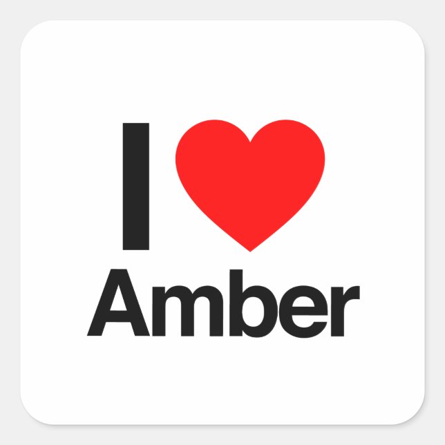 Sticker Carré j'aime l'ambre (Devant)