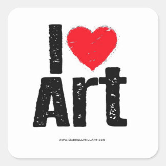 Sticker Carré J'aime l'art