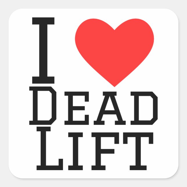 Sticker Carré J'aime l'ascenseur mort (Devant)