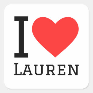 Sticker Carré J'aime Lauren