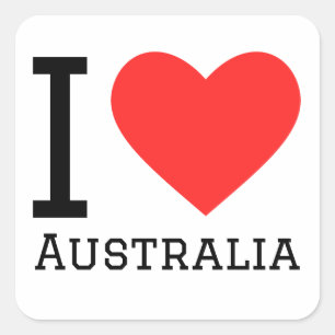 Sticker Carré J'aime l'Australie