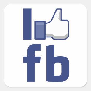 Sticker Carré J'AIME l'autocollant de Facebook