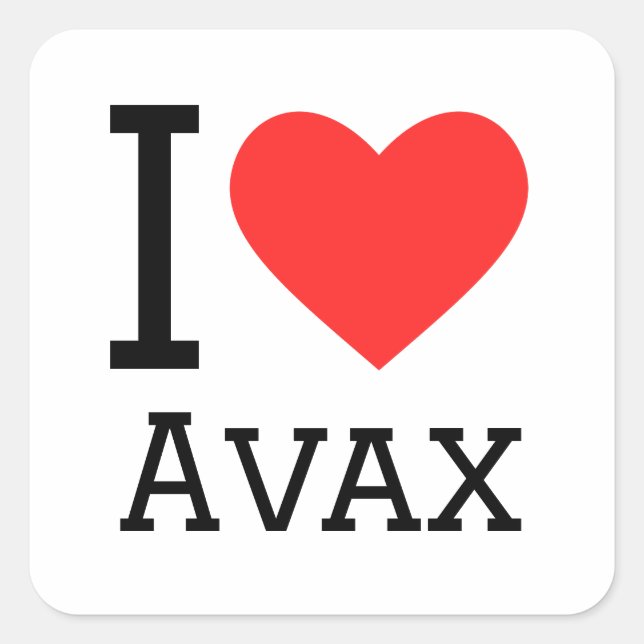 Sticker Carré J'aime l'avax (Devant)