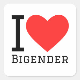 Sticker Carré J'aime le bigender