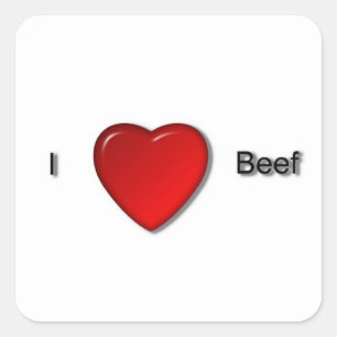 Sticker Carré J'aime le boeuf