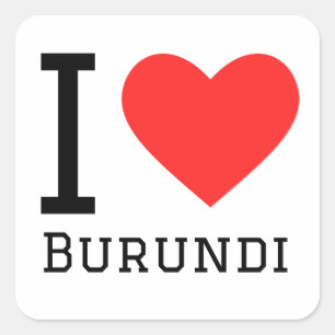 Sticker Carré J'aime le burundi