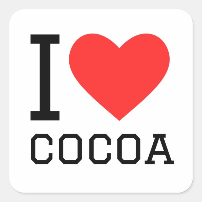 Sticker Carré J'aime le cacao (Devant)