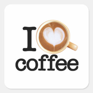 Sticker Carré J'aime le café