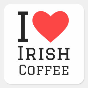 Sticker Carré J'aime le café irlandais