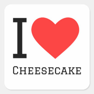 Sticker Carré J'aime le cheesecake
