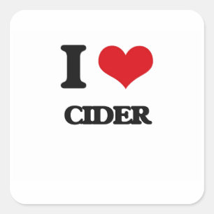 Sticker Carré J'aime le cidre