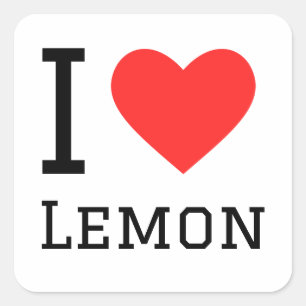 Sticker Carré J'aime le citron