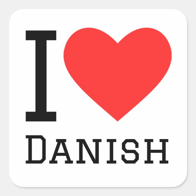 Sticker Carré J'aime le danois (Devant)