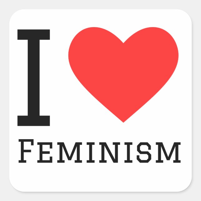 Sticker Carré J'aime le féminisme (Devant)