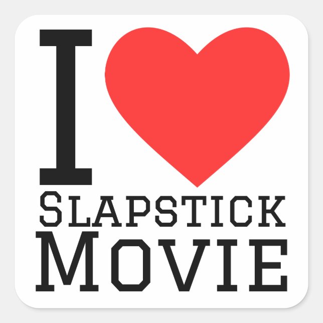 Sticker Carré J'aime le film à bâton (Devant)