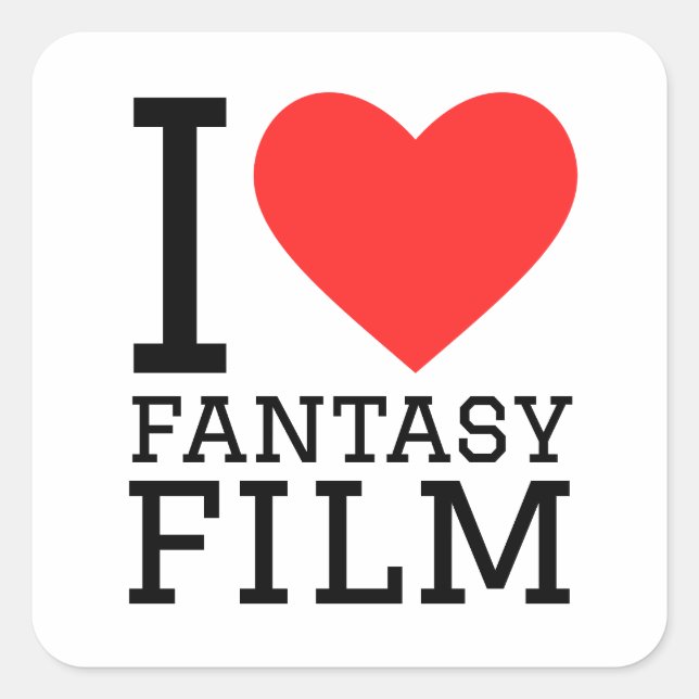 Sticker Carré J'aime le film imaginaire (Devant)
