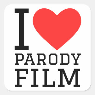 Sticker Carré J'aime le film parodique