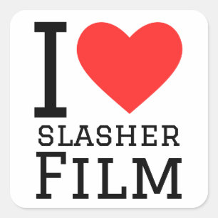 Sticker Carré J'aime le film slasher