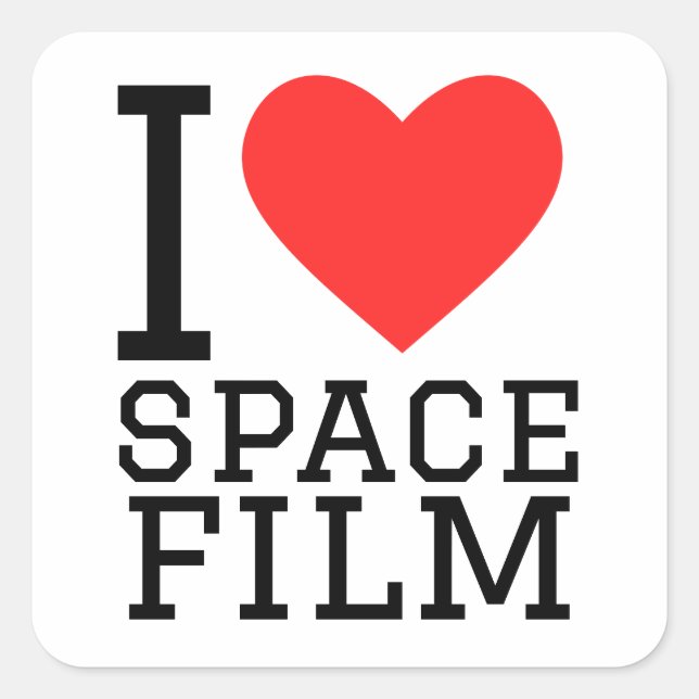 Sticker Carré J'aime le film spatial (Devant)