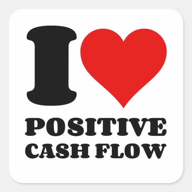 STICKER CARRÉ J'AIME LE FLUX POSITIF DE TRÉSORERIE (Devant)