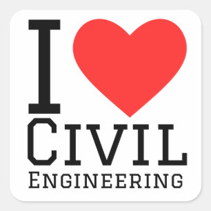 Sticker Carré J'aime le génie civil