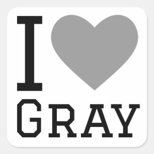 Sticker Carré J'aime le gris