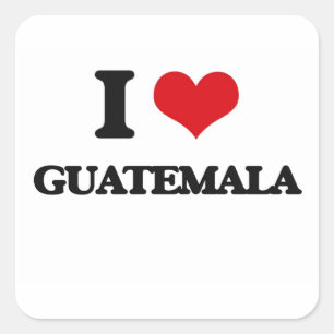 Sticker Carré J'aime le Guatemala