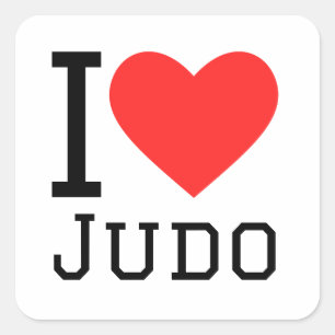Sticker Carré J'aime le judo