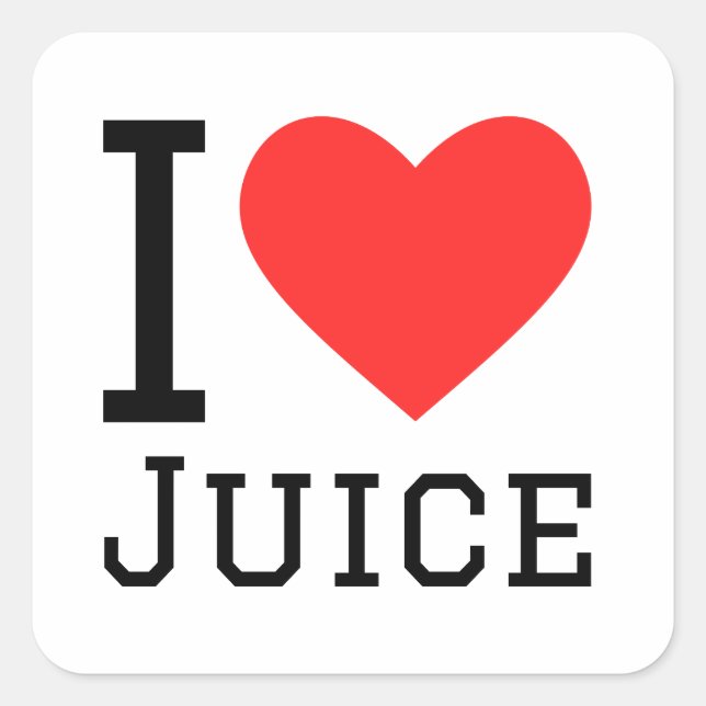 Sticker Carré J'aime le jus (Devant)