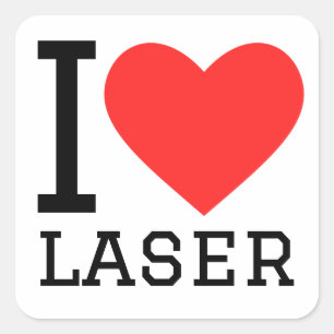 Sticker Carré J'aime le laser
