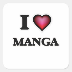 Sticker Carré J'aime le manga